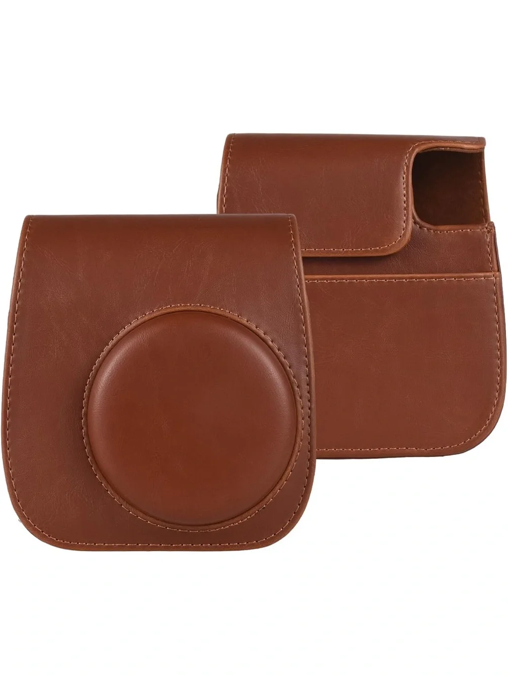 Brown PU Leather Instax Camera Bag Case with Detachable Strap EUC Instax Mini 8